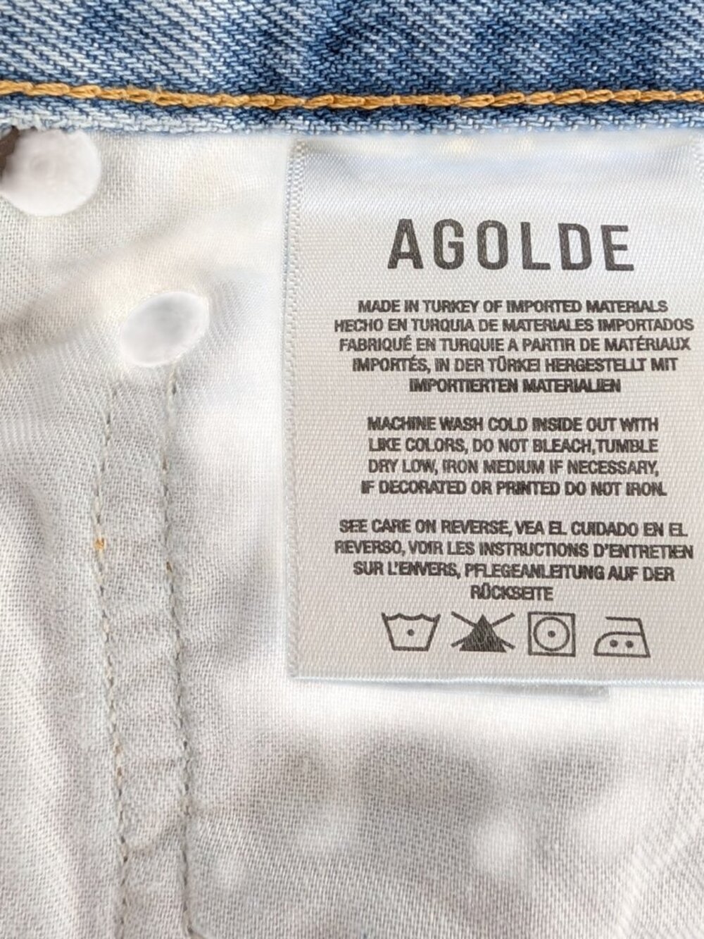 AGOLDE Parker Long Loose Fit Cutoff Denim Shorts - Swapmeet, Size 26 - Picture 6 of 9